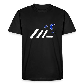 symbole étoile lune lignes - T-shirt Premium bio Homme - noir - Devant - Nico (187cm)