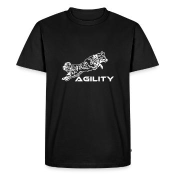 427 Agilité australienne de berger - T-shirt Premium bio Homme - noir - Devant - Nico (187cm)