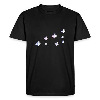 insectes symbole papillon paillettes rose - T-shirt Premium bio Homme - noir - Devant - Nico (187cm)