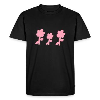 Three Flowers Plants Flower Symbol Pink - Men's Premium Organic T-Shirt - black - Front - Nico (187cm)