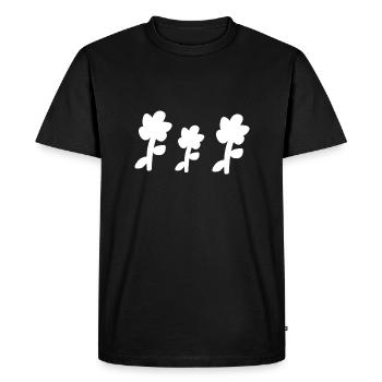 Three Flowers Shape Plants Flower Symbol - Men's Premium Organic T-Shirt - black - Front - Nico (187cm)