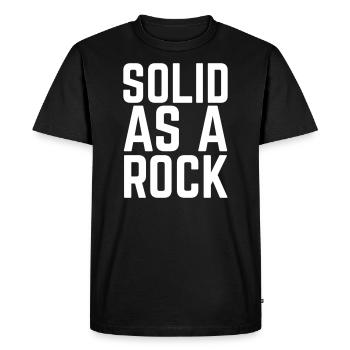 Solide comme un roc - T-shirt Premium bio Homme - noir - Devant - Nico (187cm)