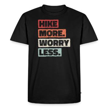 Randonnée Plus Souciez-vous moins. Conception de randonnée pédestre - T-shirt Premium bio Homme - noir - Devant - Nico (187cm)