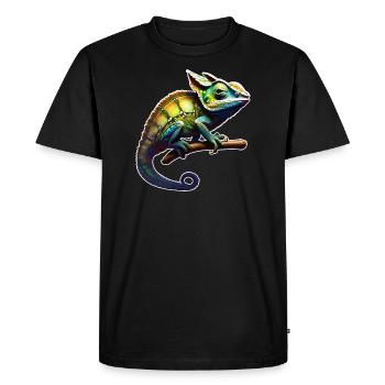Cool Camouflage Chameleon - Men's Premium Organic T-Shirt - black - Front - Nico (187cm)