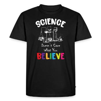 La science ne se soucie pas de ce que vous croyez - T-shirt Premium bio Homme - noir - Devant - Nico (187cm)