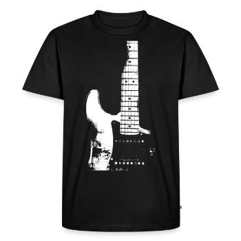 Acoustic Guitar T-shirt cool graphic Musician guit - Men's Premium Organic T-Shirt - black - Front - Nico (187cm)