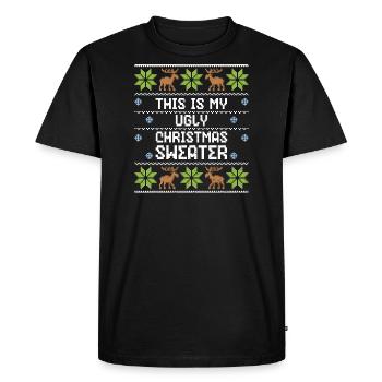 C'est mon pull de Noël laid - Noël laid - T-shirt Premium bio Homme - noir - Devant - Nico (187cm)