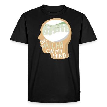 Matcha cerveau matcha latte abstraite matcha pensée - T-shirt Premium bio Homme - noir - Devant - Nico (187cm)