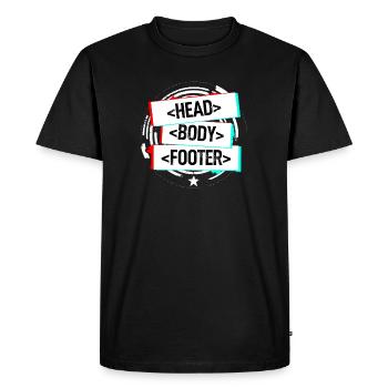 Head Body Footer - Men's Premium Organic T-Shirt - black - Front - Nico (187cm)