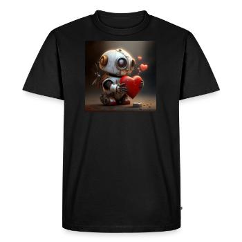 Robot d’amour - T-shirt Premium bio Homme - noir - Devant - Nico (187cm)