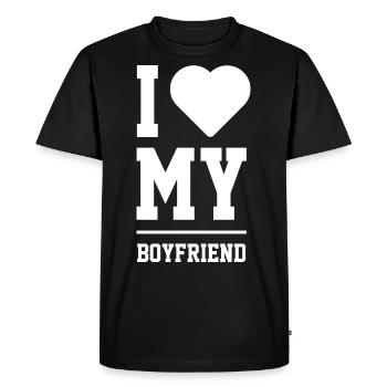 I Love My Boyfriend - Boyfriend Funny Gift - Men's Premium Organic T-Shirt - black - Front - Nico (187cm)