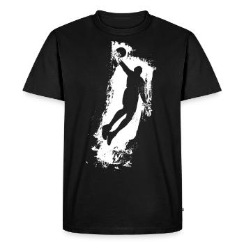 Basketball Air Man Blanc - T-shirt Premium bio Homme - noir - Devant - Nico (187cm)