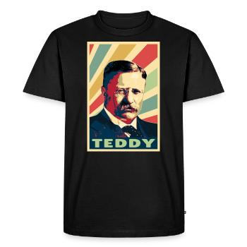 Teddy Roosevelt Vintage Colores - T-shirt Premium bio Homme - noir - Devant - Nico (187cm)