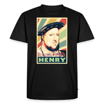 Rey Henry 8 colores vintage - T-shirt Premium bio Homme - noir - Devant - Nico (187cm)