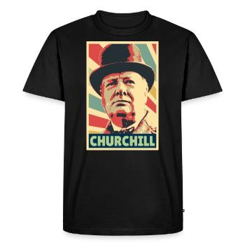 Winston Churchill Vintage Colores - T-shirt Premium bio Homme - noir - Devant - Nico (187cm)