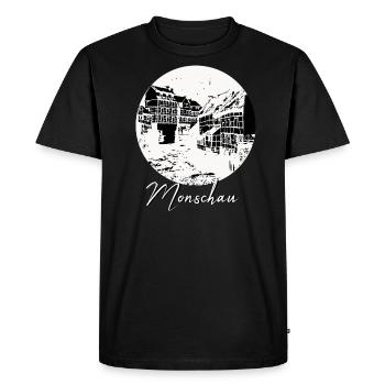 Monschau, skyline, ville, cercle, cercle noir - T-shirt Premium bio Homme - noir - Devant - Nico (187cm)