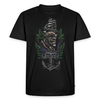 We Sail When The Ocean Calls - for Black Shirts - Men's Premium Organic T-Shirt - black - Front - Nico (187cm)
