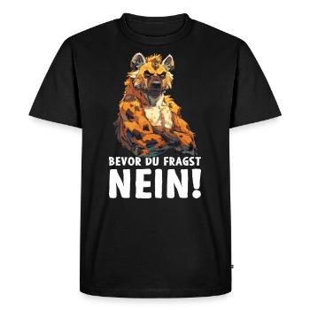 Hyène Wild Africa Wilderness avant de demander non - T-shirt Premium bio Homme - noir - Devant - Nico (187cm)