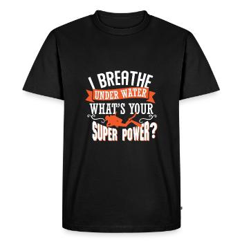 I breath under water - Men's Premium Organic T-Shirt - black - Front - Nico (187cm)