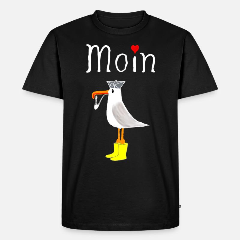 Moin Anker Seemann - Männer Premium Bio T-Shirt - Schwarz