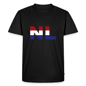 Netherlands Flag ISO Code NL EU - Men's Premium Organic T-Shirt - black - Front - Nico (187cm)