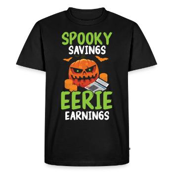 Économies effrayantes Gains effrayants Bu - T-shirt Premium bio Homme - noir - Devant - Nico (187cm)