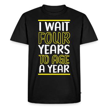 Happy Birthday Leap Year February 29 Leap Day - Men's Premium Organic T-Shirt - black - Front - Nico (187cm)