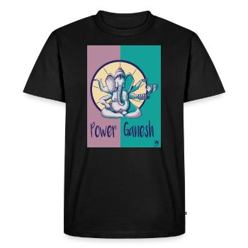 Power Ganesh - T-shirt Premium bio Homme - noir - Devant - Nico (187cm)