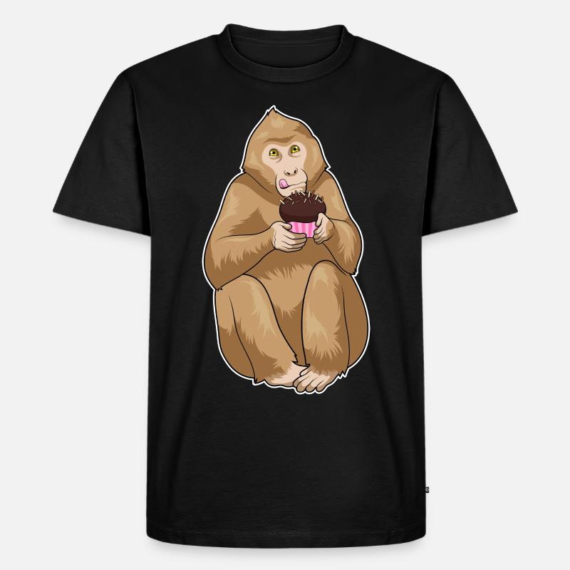 Affe Muffin - Männer Premium Bio T-Shirt - Schwarz