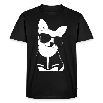Drôle Chihuahua portant des lunettes de soleil Chihuahuas - T-shirt Premium bio Homme - noir - Devant - Nico (187cm)