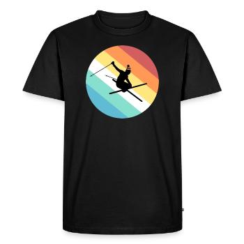 Skiing - Men's Premium Organic T-Shirt - black - Front - Nico (187cm)