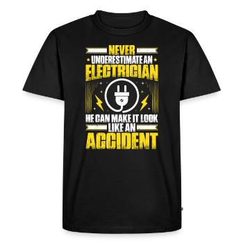 Électronicien Électricien Électroinstallateur - T-shirt Premium bio Homme - noir - Devant - Nico (187cm)