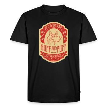 Dr. BB Wolf's "Huff And Puff" - Men's Premium Organic T-Shirt - black - Front - Nico (187cm)