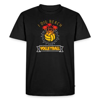 Funny Beach Volleyball Apparel - Men's Premium Organic T-Shirt - black - Front - Nico (187cm)