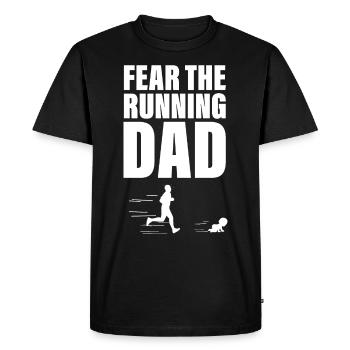 Fear the running dad. " Dad and Baby Fun " - Men's Premium Organic T-Shirt - black - Front - Nico (187cm)