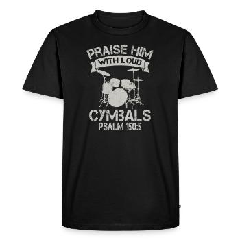 Christian Rock Tambours Jésus Dieu - T-shirt Premium bio Homme - noir - Devant - Nico (187cm)