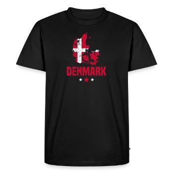 Danemark Drapeau danois - T-shirt Premium bio Homme - noir - Devant - Nico (187cm)