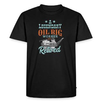 Travailleur retraité des plates-formes pétrolières - T-shirt Premium bio Homme - noir - Devant - Nico (187cm)