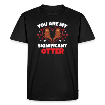 Drôle de loutre significative - T-shirt Premium bio Homme - noir - Devant - Nico (187cm)