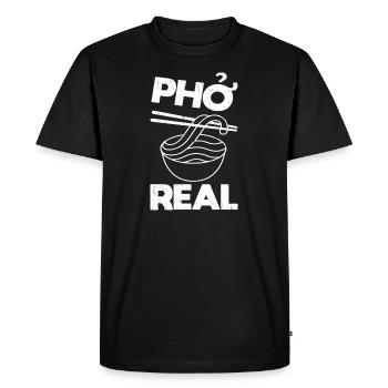 Soupe Pho drôle - T-shirt Premium bio Homme - noir - Devant - Nico (187cm)