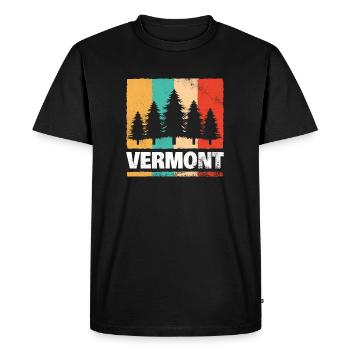 Vermont Forest Retro - Men's Premium Organic T-Shirt - black - Front - Nico (187cm)
