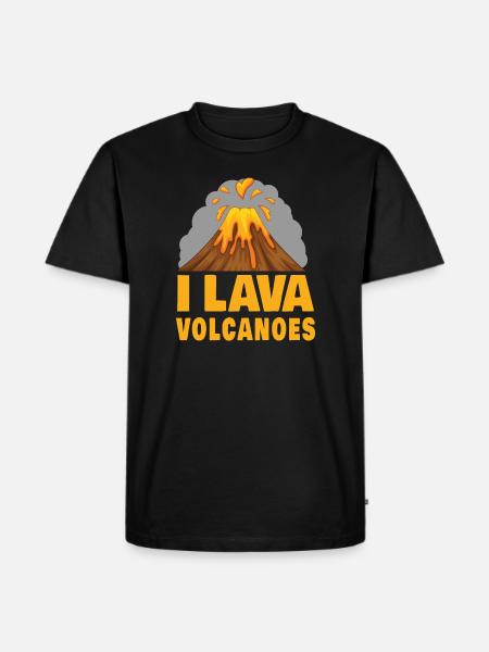 Volcan Lave drôle - T-shirt Premium bio Homme - noir