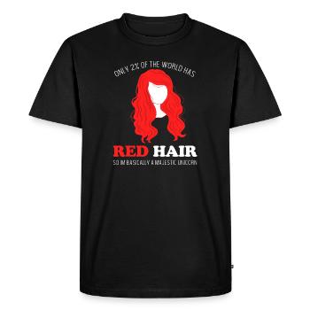 Tête rouge Cheveux drôles - T-shirt Premium bio Homme - noir - Devant - Nico (187cm)