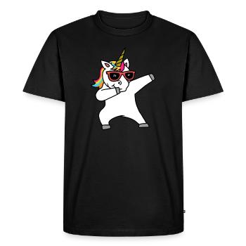 Dabbing Licorne Mignon - T-shirt Premium bio Homme - noir - Devant - Nico (187cm)