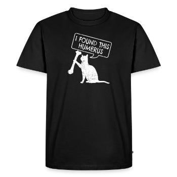 Funny Anatomy Cat Humerus - Men's Premium Organic T-Shirt - black - Front - Nico (187cm)