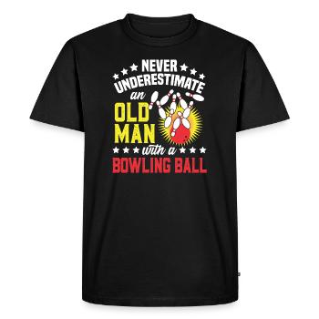 Bowling Old Man Drôle Cadeau d’anniversaire Bowler - T-shirt Premium bio Homme - noir - Devant - Nico (187cm)