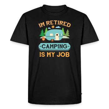 Retired Camp Camping Retirement Gift Apparel - Men's Premium Organic T-Shirt - black - Front - Nico (187cm)