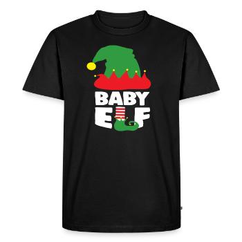 Funny Christmas Baby Elf Xmas Apparel - Men's Premium Organic T-Shirt - black - Front - Nico (187cm)