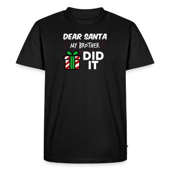 Drôle de Noël Père Noël Frère Frère Pun Noël - T-shirt Premium bio Homme - noir - Devant - Nico (187cm)