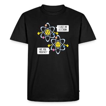 Funny Electron Pun Chemistry Science Teacher - Men's Premium Organic T-Shirt - black - Front - Nico (187cm)